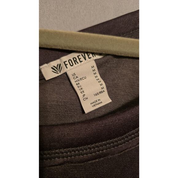 Forever 21 Knit Top Womens Medium Charcoal Long Sleeve Open Back Crop Shirt - Picture 3 of 9